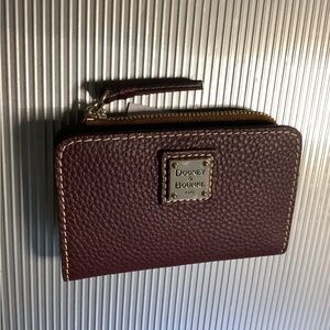Dooney & Bourke Maroon Leather Credit Card Wallet